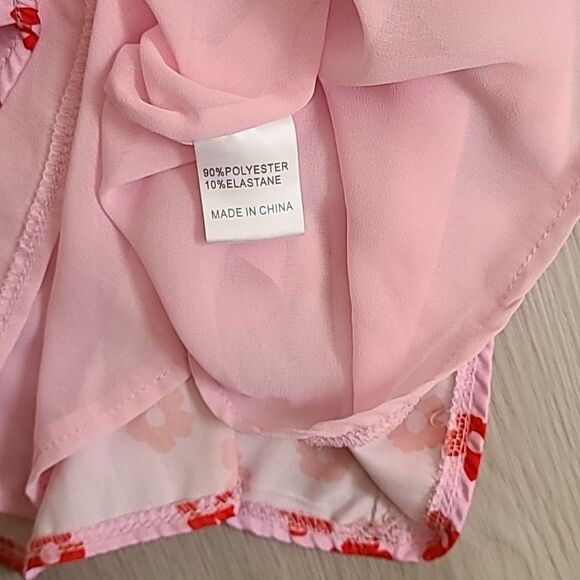 Princess Polly station pink mini skirt red flower Floral Sz 2 Bloomcore A Line - Picture 5 of 7